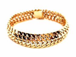 Bracelet Maille double en or rose - Castafiore