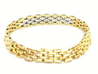 Bracelet Maille en 2 ors pavé diamants - Castafiore