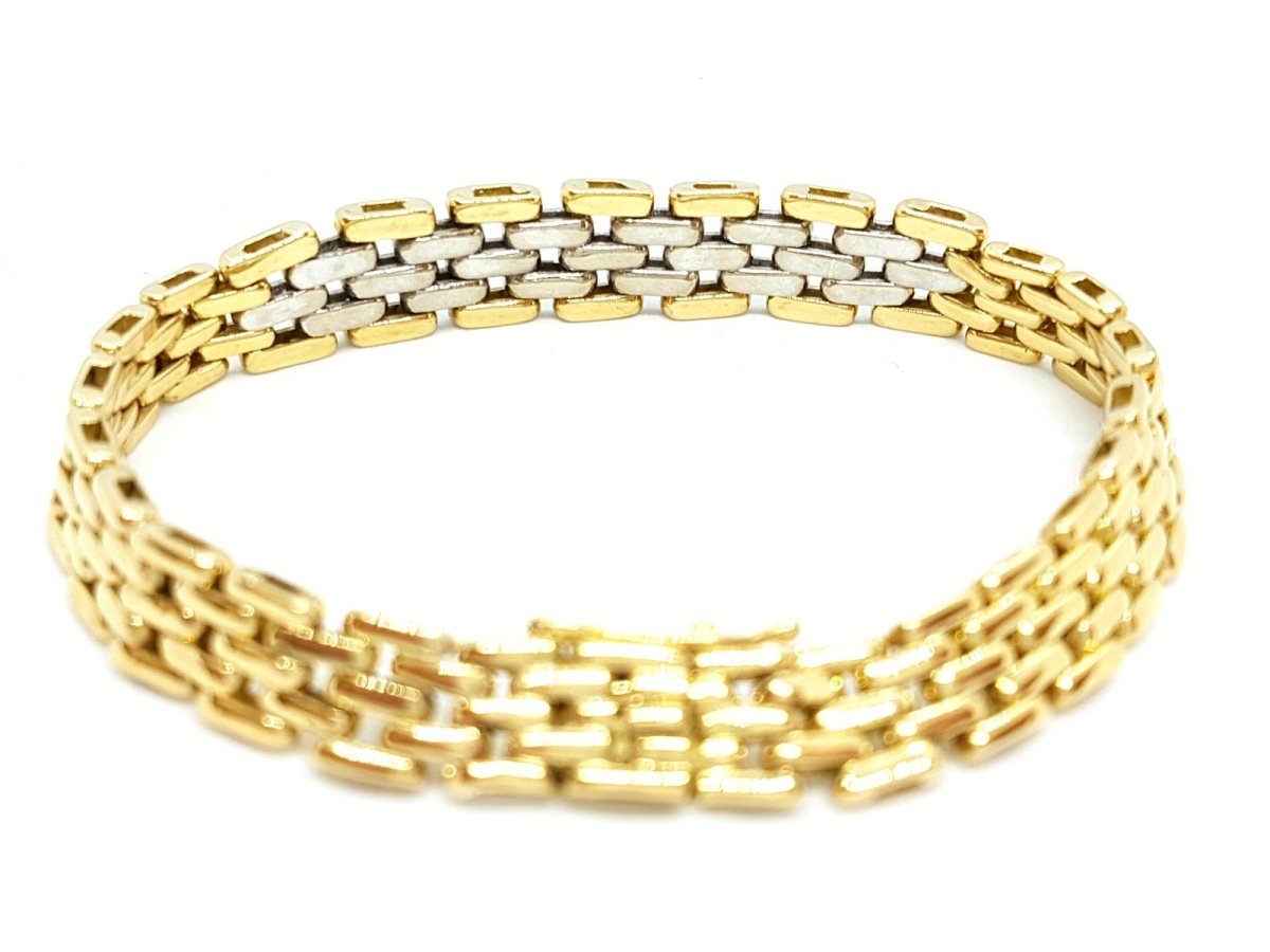 Bracelet Maille en 2 ors pavé diamants - Castafiore