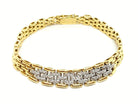 Bracelet Maille en 2 ors pavé diamants - Castafiore
