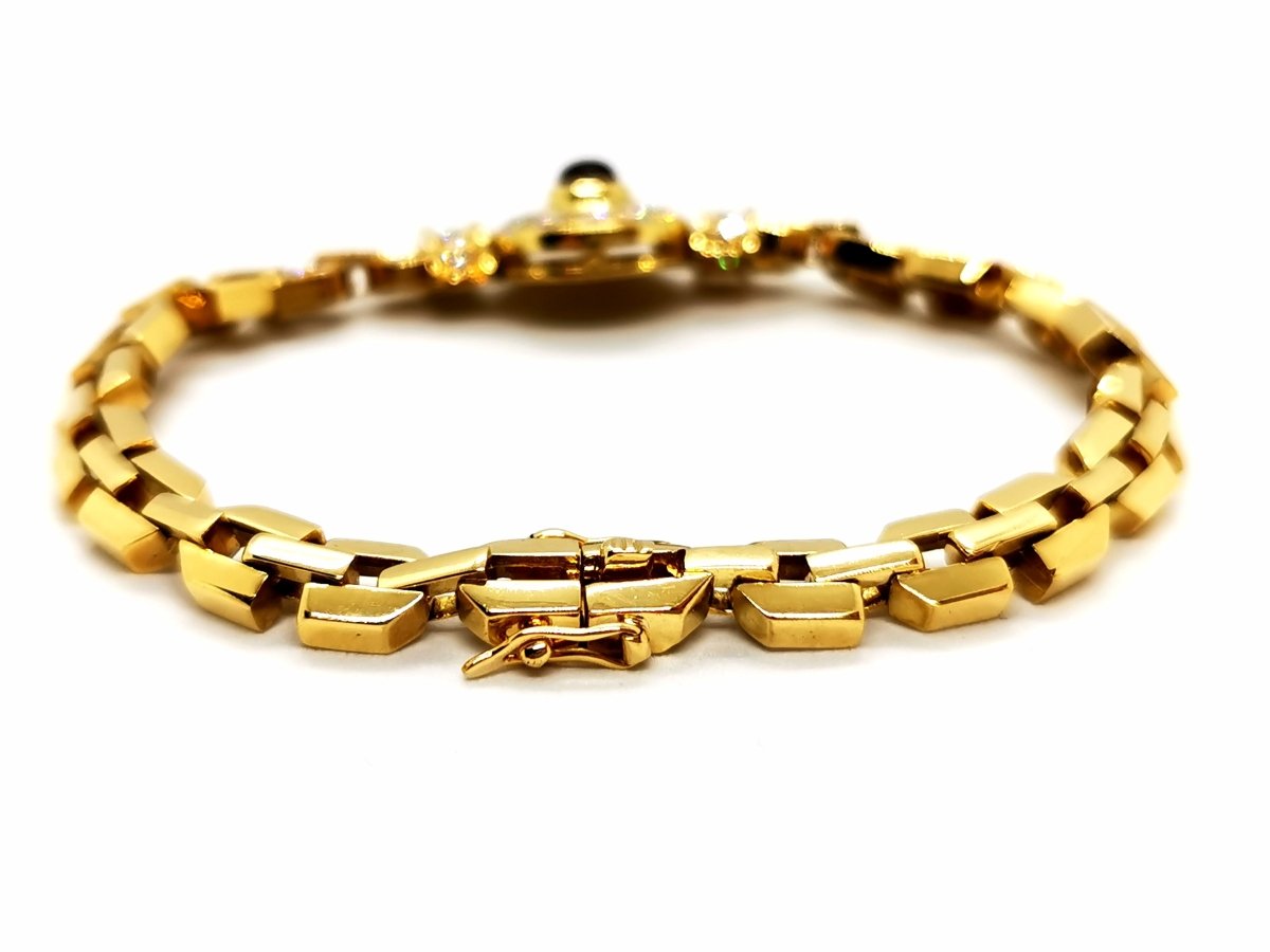 Bracelet Maille en or jaune, rubis et diamants - Castafiore