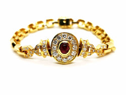 Bracelet Maille en or jaune, rubis et diamants - Castafiore