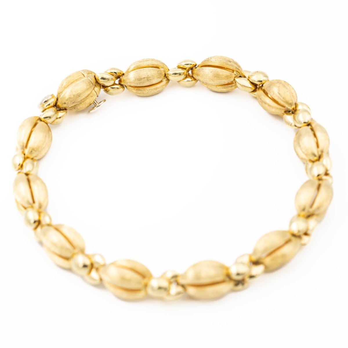 Bracelet Maille fantaisie en or jaune brillant et mat - Castafiore