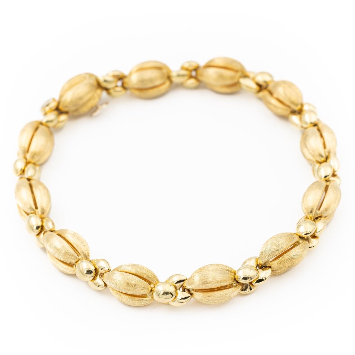 Bracelet Maille fantaisie en or jaune brillant et mat - Castafiore