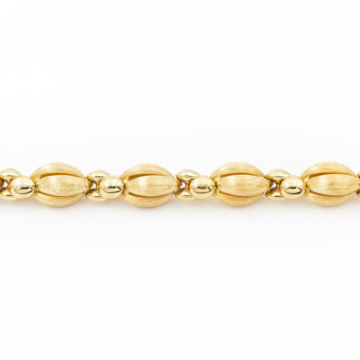 Bracelet Maille fantaisie en or jaune brillant et mat - Castafiore