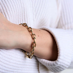 Bracelet Maille forçat en or jaune - Castafiore