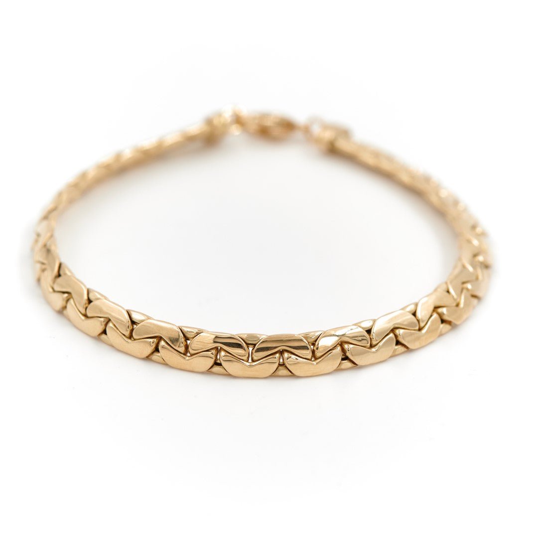 Bracelet Maille haricot en or jaune - Castafiore