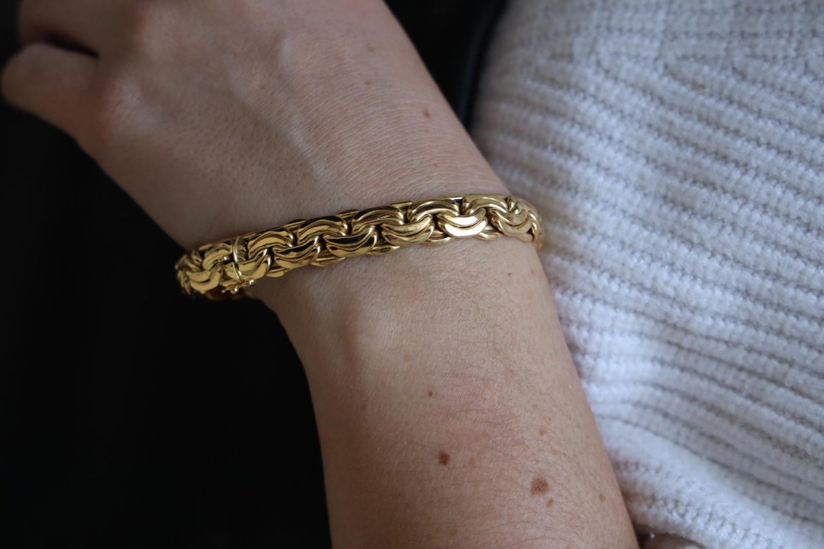 Bracelet Maille haricot en or jaune - Castafiore