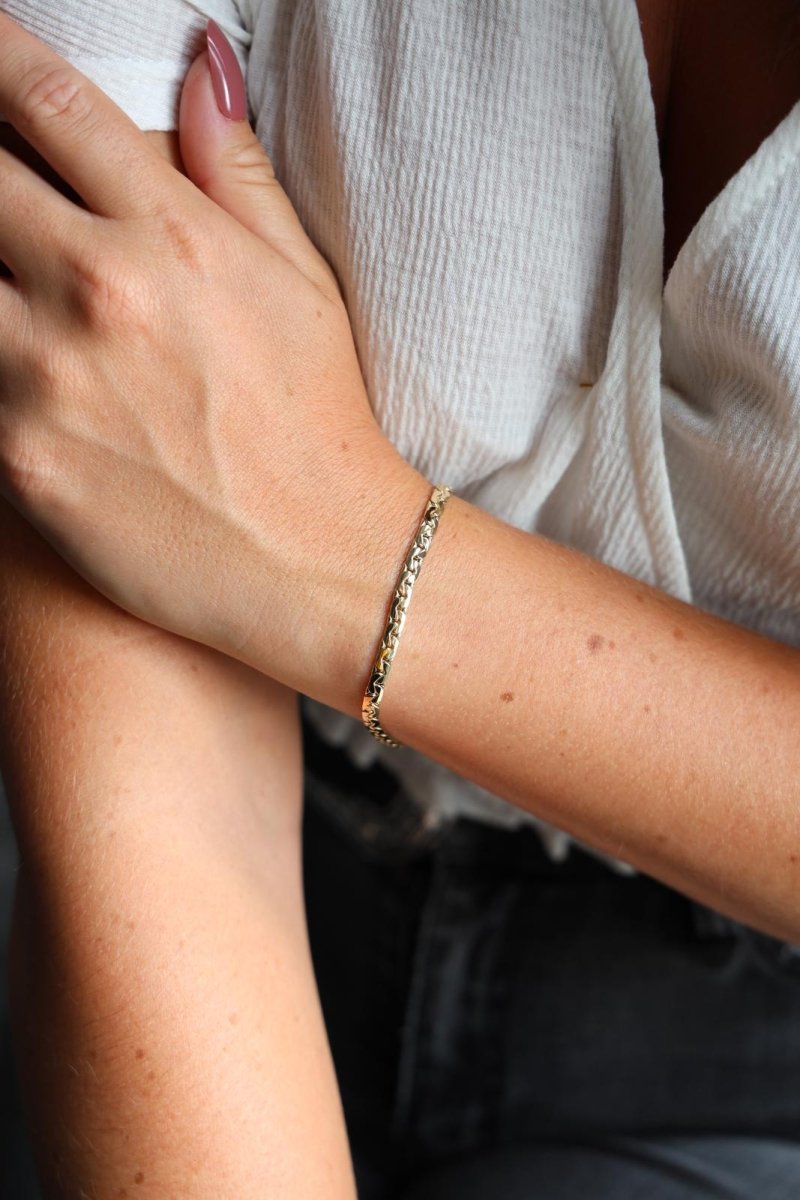 Bracelet Maille haricot en or jaune - Castafiore