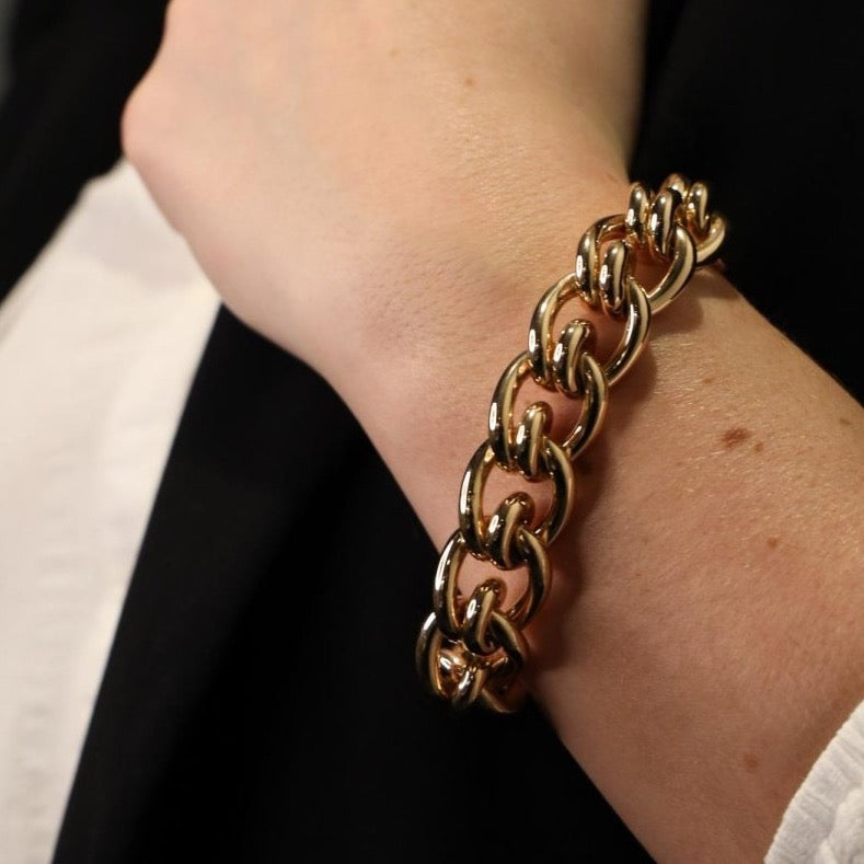 Bracelet Maille imposante en or jaune - Castafiore