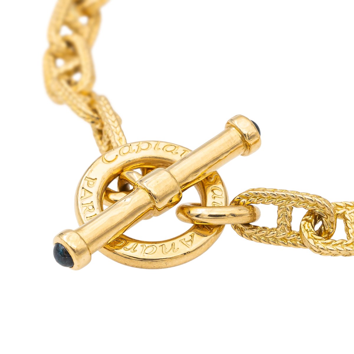 Bracelet Maille marine CAPLAIN SAINT ANDRÉ en or jaune et saphir - Castafiore