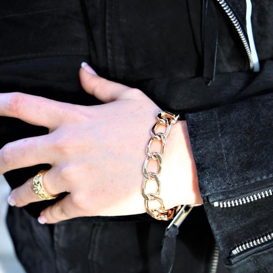 Bracelet Maille massive en or rose - Castafiore