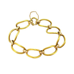 Bracelet Maille ondulé en 2 ors et diamants - Castafiore