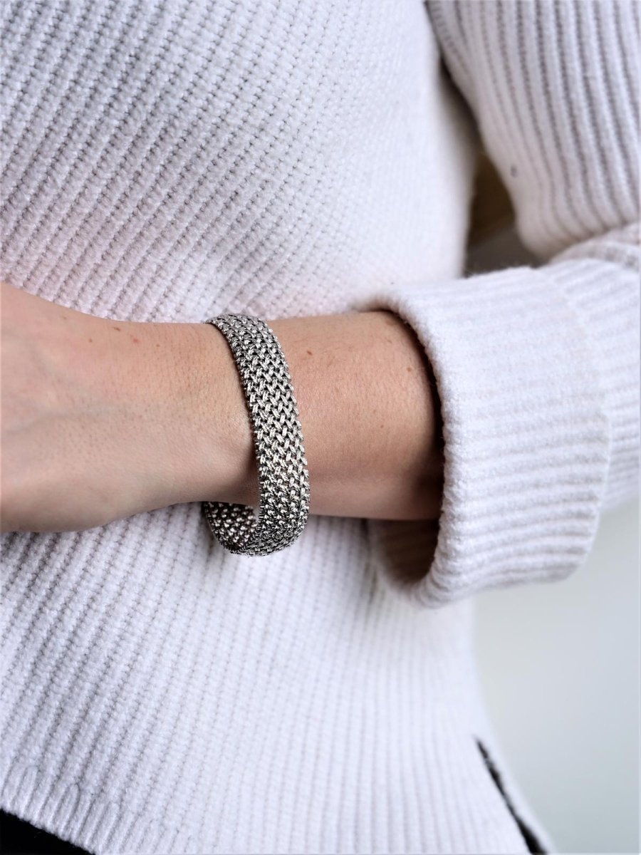 Bracelet Maille polonaise en or blanc - Castafiore