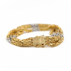 Bracelet Maille serpent en or jaune et or blanc - Castafiore