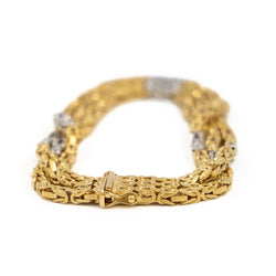 Bracelet Maille serpent en or jaune et or blanc - Castafiore