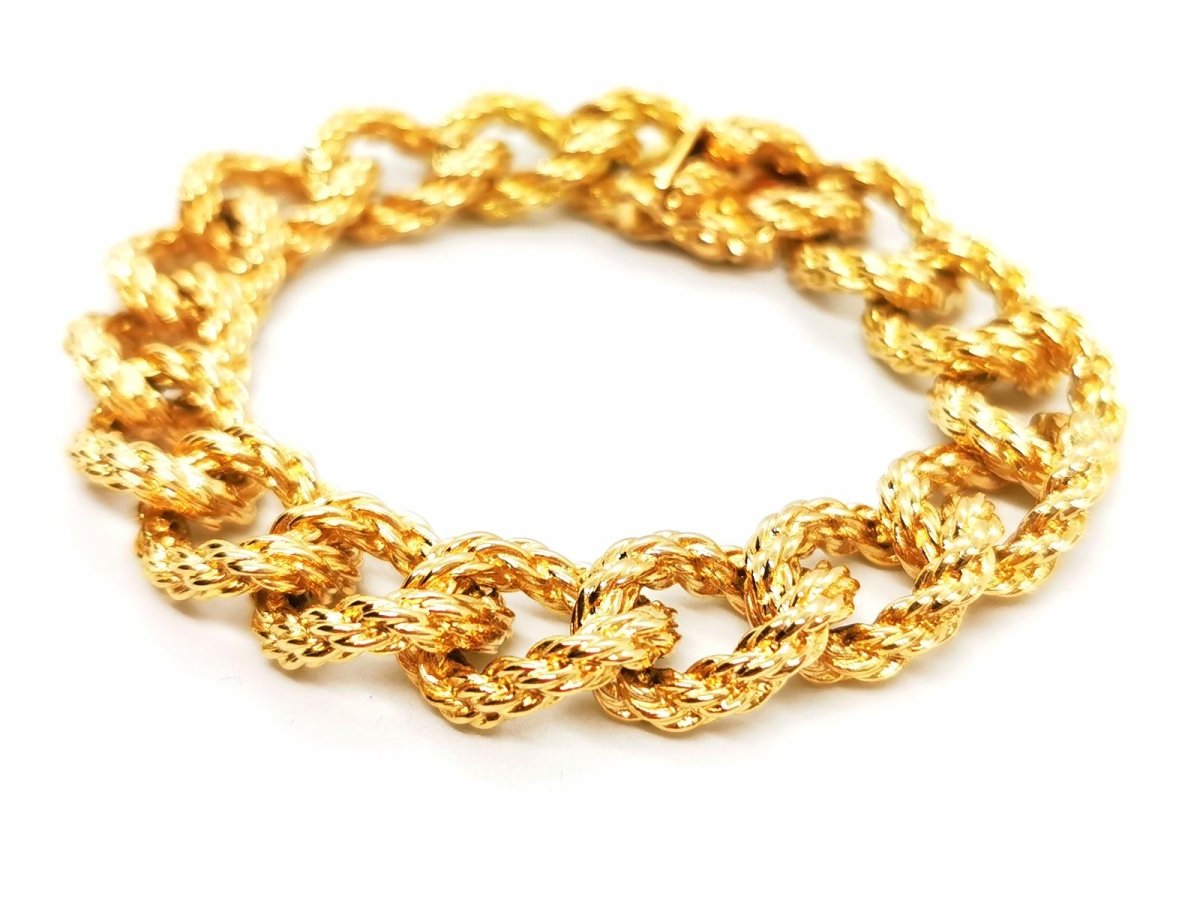 Bracelet Maille torsadée en or jaune - Castafiore