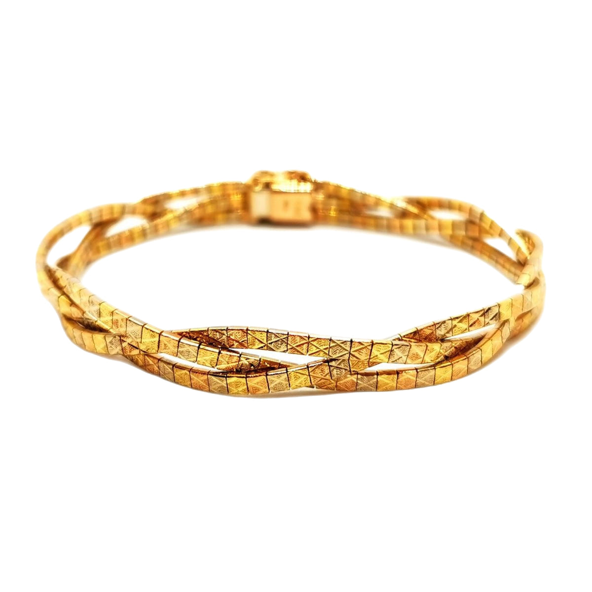 Bracelet Maille tressée en 3 ors - Castafiore