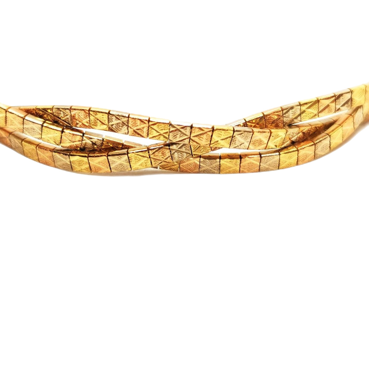 Bracelet Maille tressée en 3 ors - Castafiore