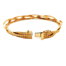 Bracelet Maille tressée en 3 ors - Castafiore