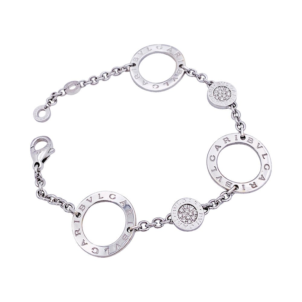 Bracelet Maillons BULGARI en or blanc et diamants - Castafiore