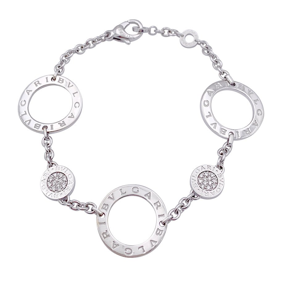 Bracelet Maillons BULGARI en or blanc et diamants - Castafiore