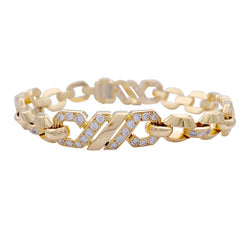 Bracelet maillons en or jaune et diamants - Castafiore