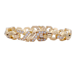 Bracelet maillons en or jaune et diamants - Castafiore