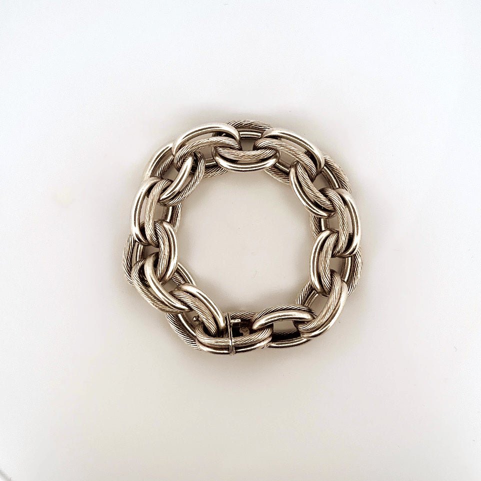 Bracelet maillons HERMES en argent - Castafiore