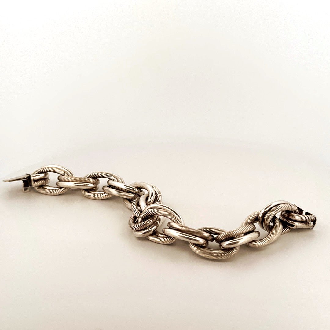 Bracelet maillons HERMES en argent - Castafiore