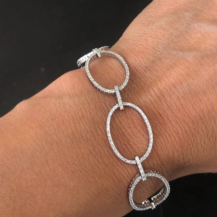 Bracelet maillons ovales en diamant - Castafiore