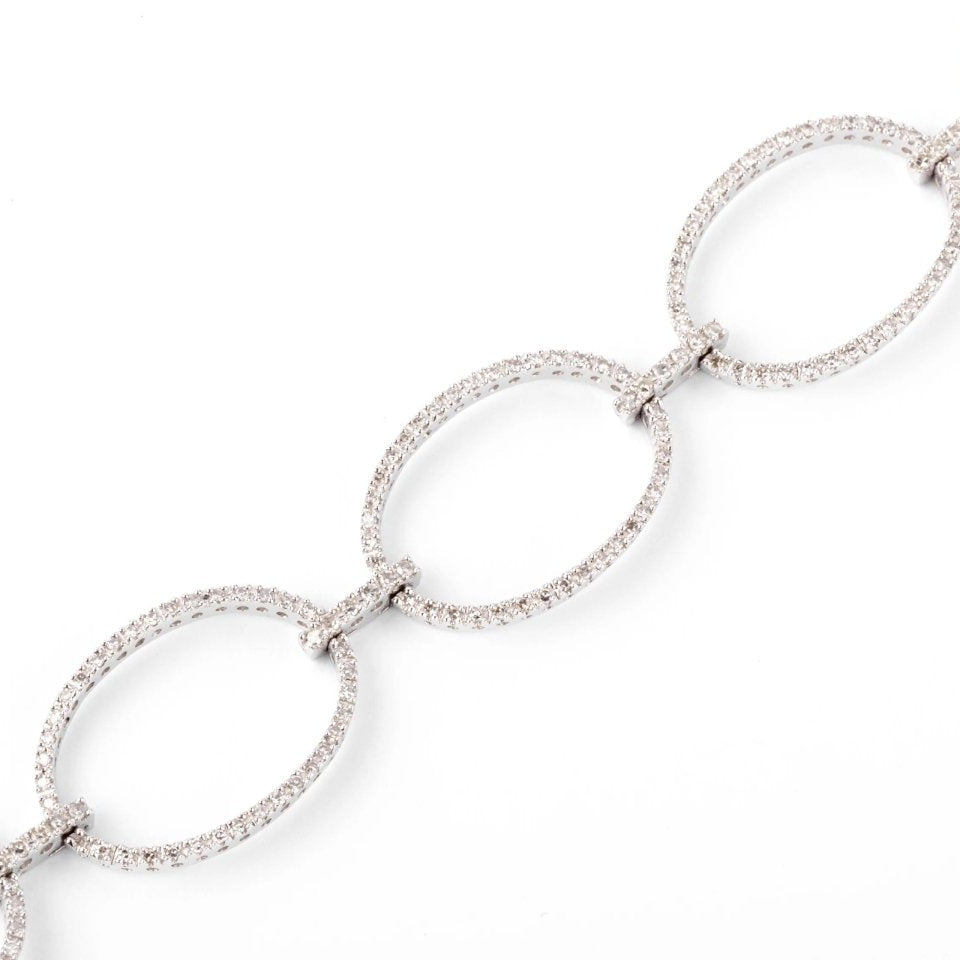 Bracelet maillons ovales en diamant - Castafiore
