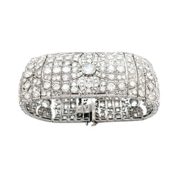 Bracelet Manchette Art Déco en platine et diamants - Castafiore