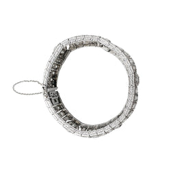 Bracelet Manchette Art Déco en platine et diamants - Castafiore
