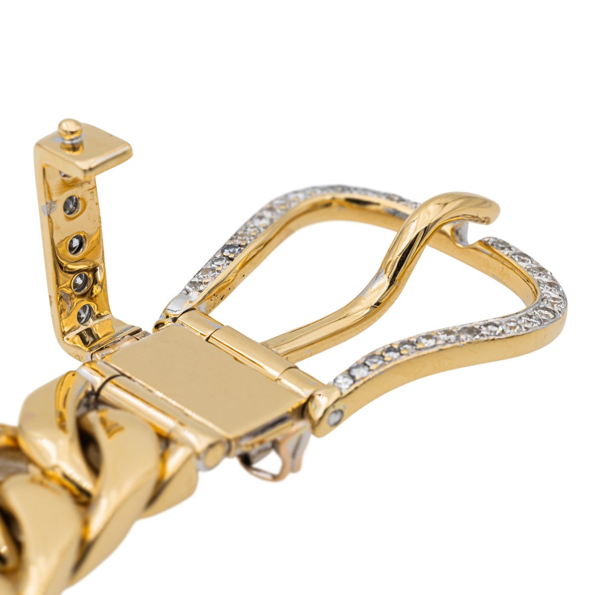 Bracelet Manchette ceinture en or jaune et iamant - Castafiore