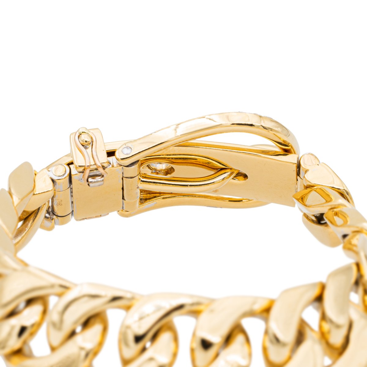 Bracelet Manchette ceinture en or jaune et iamant - Castafiore