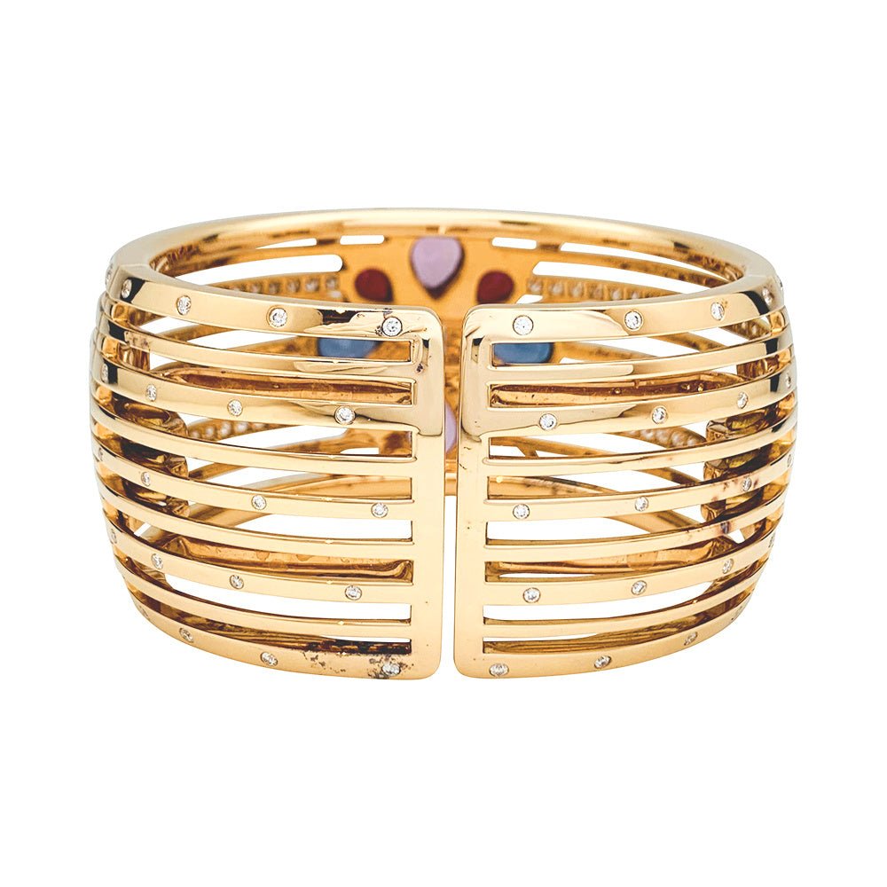 Bracelet Manchette CHANEL , "San Marco" or rose, diamants et spinelles - Castafiore
