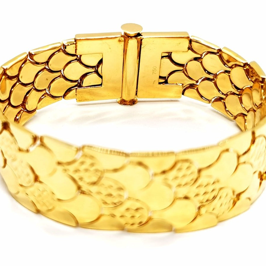 Bracelet Manchette écailles en or jaune - Castafiore