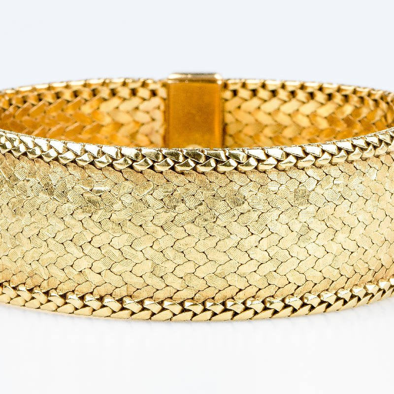 Bracelet manchette en or jaune 18 carats - Castafiore