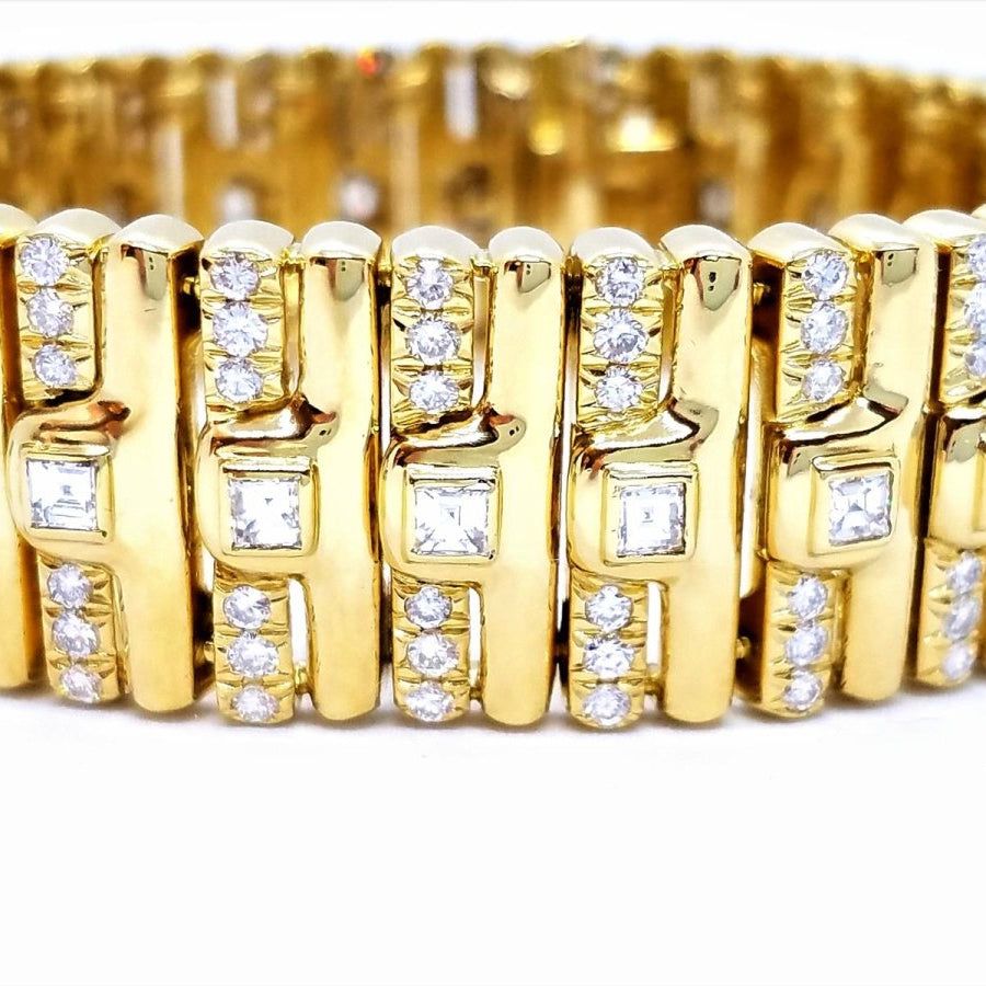Bracelet Manchette en or jaune et en diamants - Castafiore