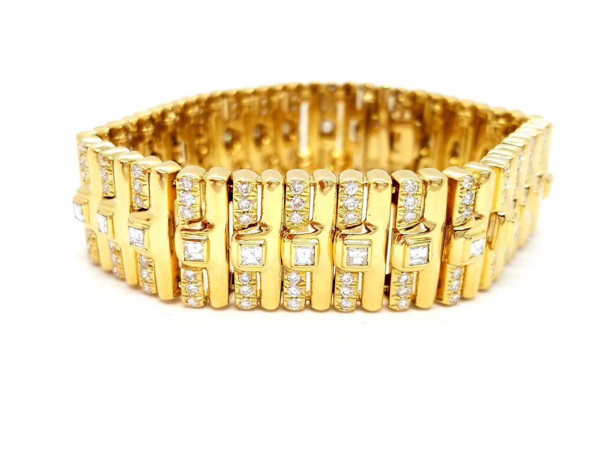 Bracelet Manchette en or jaune et en diamants - Castafiore