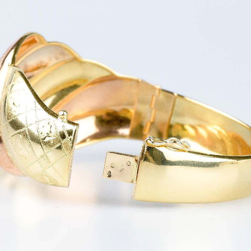 Bracelet manchette en or tricolore 18 carats - Castafiore