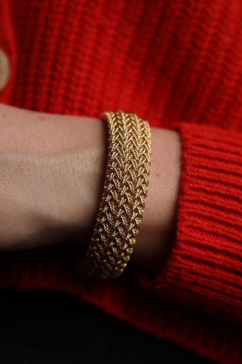 Bracelet Manchette GEORGES LENFANT en or jaune - Castafiore