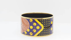 Bracelet Manchette HERMÈS en métal doré émaillé - Castafiore