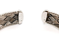 Bracelet Manchette HERMÈS tressé en or blanc - Castafiore