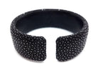 Bracelet Manchette Love en 2 ors et galuchat noir - Castafiore