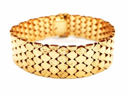 Bracelet Manchette maille en or jaune - Castafiore