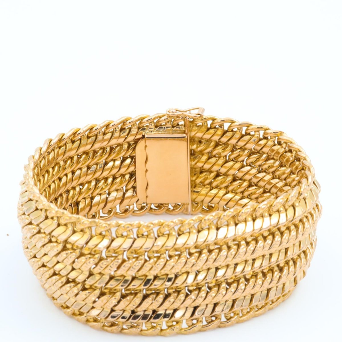 Bracelet Manchette maille en or jaune - Castafiore