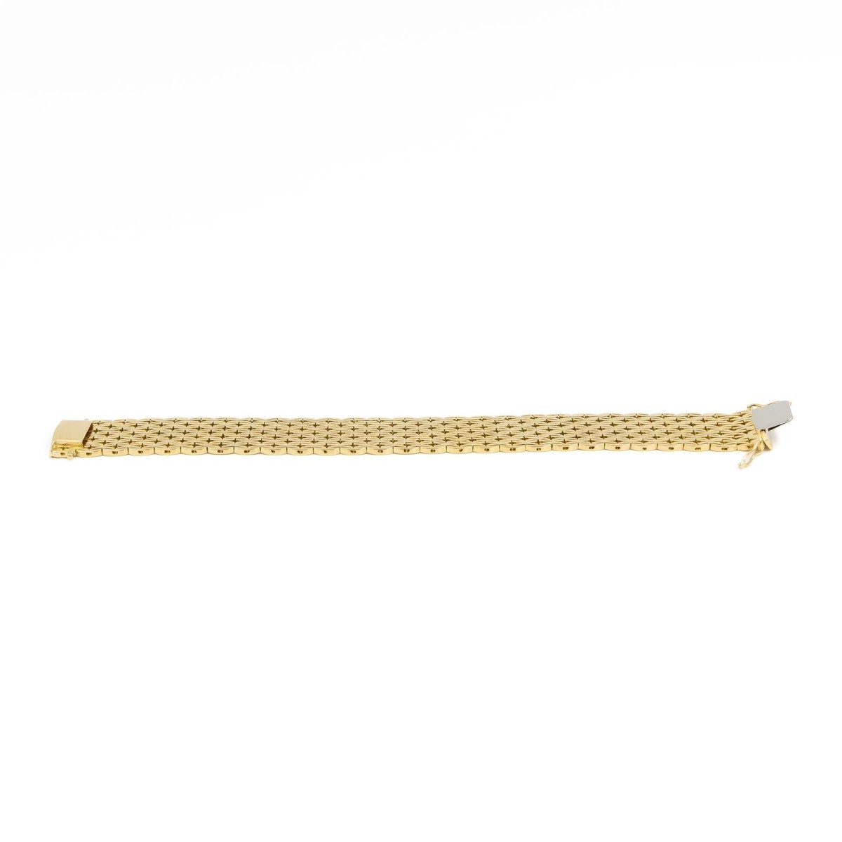 Bracelet Manchette maille en or jaune - Castafiore