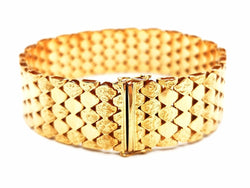 Bracelet Manchette maille en or jaune - Castafiore